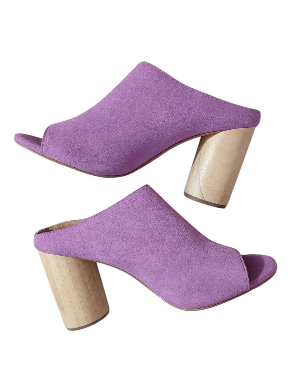 Urban Outfitters Soft Lilac Suede Open-Toe Mule Heels